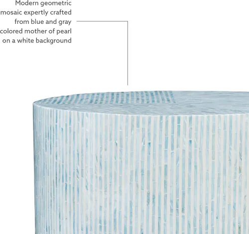 Vista 8 de Linon Home Decor Products Mesa de centro Kiro Blue Capiz