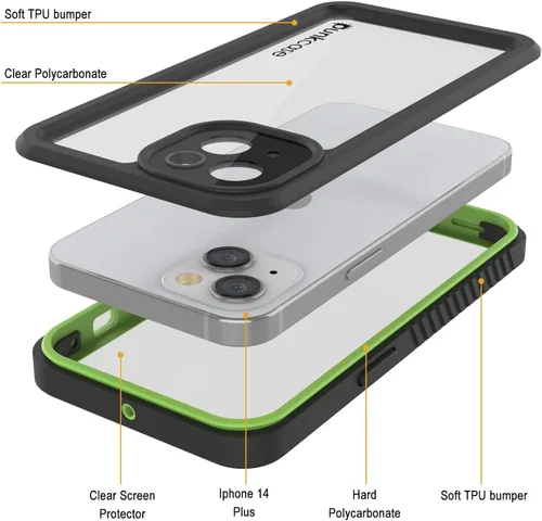 Vista 3 de Punkcase Funda impermeable para iPhone 14 Plus [serie extrema] [ajuste delgado] [certificado IP68] [a prueba de golpes] [a prueba de nieve]