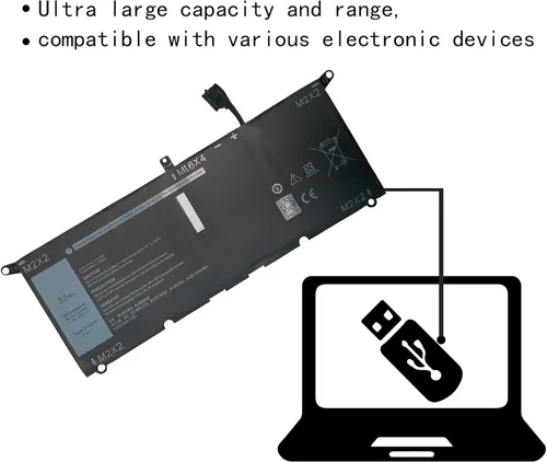 Vista 3 de Hubei DXGH8 G8VCF H754V 0H754V P82G001 Batería de repuesto para laptop Dell XPS 13 9370 9380 Inspiron 13 7390 7391 2 en 1 5390 5391 7490 Latitude