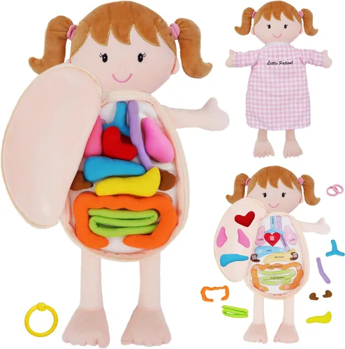 Vista 10 de June Garden Dressy Friends Belle de 15.5 pulgadas, muñeca de peluche educativa para niños y niños pequeños de 2 años en adelante, juguete suave
