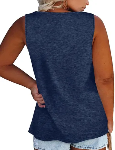 Vista 2 de Camiseta sin mangas con estampado de piña hawaiana para mujer, talla grande, con estampado gráfico hawaiano, camiseta sin mangas para vacaciones