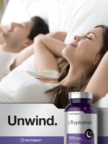 Vista 6 de Horbäach Cápsulas L de triptófano de 1500 mg 240 unidades Fórmula nocturna Suplemento sin OMG, sin gluten