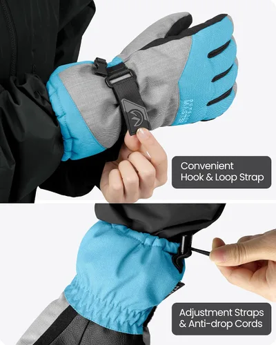 Vista 6 de OutdoorMaster Guantes de esquí y nieve guantes térmicos impermeables de invierno para hombres y mujeres adultos deportes de invierno esquí snowboard