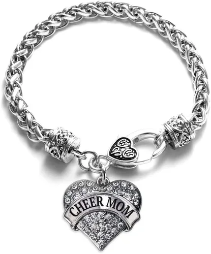 Vista 140 de Pulsera de plata con dije de corazón pavé con joyas de circonita cúbica