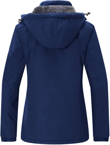 Vista 2 de Wantdo - Chaqueta de esquí impermeable para mujer, abrigo de invierno cálido y resistente al viento, abrigos de nieve