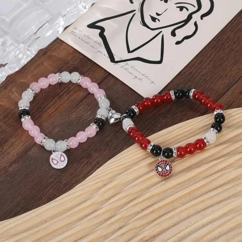 Vista 5 de SacXand Matching Bracelets for Couples Kitty Friendship braclets for best friends bf and gf Halloween Christmas Jewelry Gifts for Women Men Girls