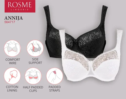 Vista 3 de Rosme Brasier medio acolchado para mujer, colección Annija, Beige