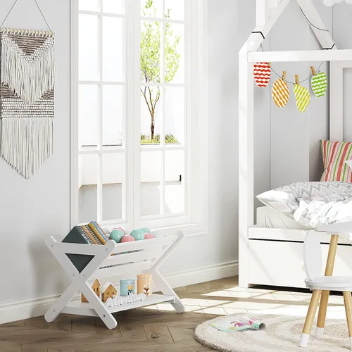 Vista 7 de UTEX Estantería para niños con caja, estantería para niños, organizador de almacenamiento de libros, estante pequeño para habitaciones de niños