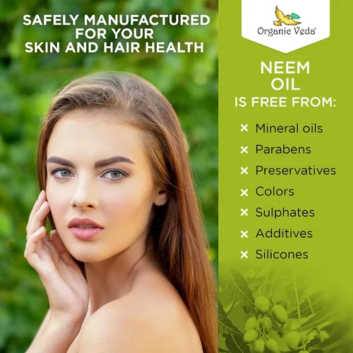 Vista 8 de Organic Veda Aceite de neem puro, prensado en frío y orgánico para piel, cabello, cara, cuerpo, cuero cabelludo, hidratante natural, aceite