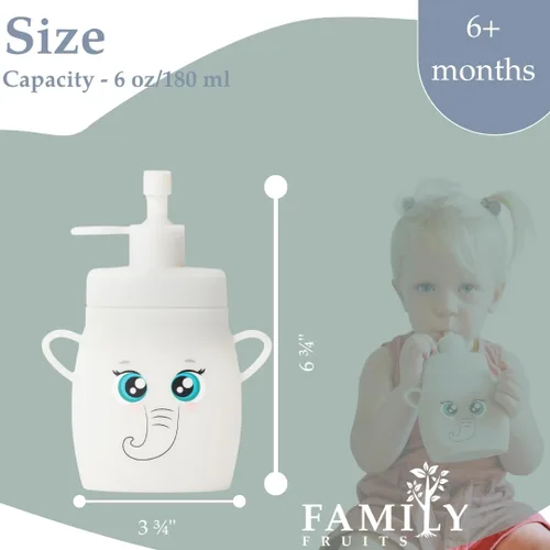 Vista 5 de Bolsas reutilizables de silicona, sin BPA, para niños pequeños, paquete de 2 elefantes, fácil de limpiar, bolsas reutilizables para alimentos