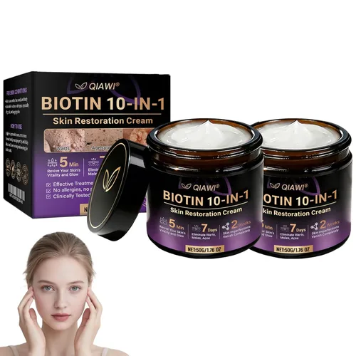 Vista 8 de Qiawi Biotin 10 en 1 Crema restauradora de piel, biotina 10 en 1 crema para hidratar la piel, suavizar la piel e hidratar (1 unidad)