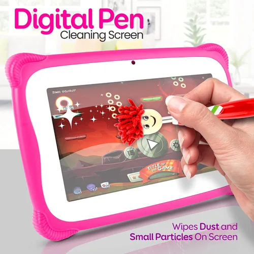Vista 3 de Pyle Tablet Android de 7 pulgadas con pantalla HD de 1080p, tableta infantil de 7 pulgadas con lápiz capacitivo dual cámara, compatibilidad WiFi