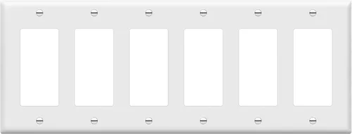 Vista 14 de ENERLITES Placa de pared decorativa para interruptor de luz o receptáculo, tamaño 6-Gang 4.50" x 11.81" pulgadas, policarbonato termoplástico Negro