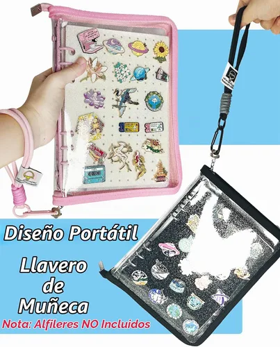 Vista 4 de Libro de exhibición de pines, colección de pines, libro de intercambio con tableros de exhibición de 8 páginas, broche A5, organizador de Negro