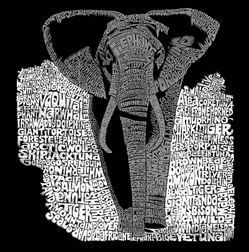 Vista 2 de LA POP ART Word Art Apron - Elephant