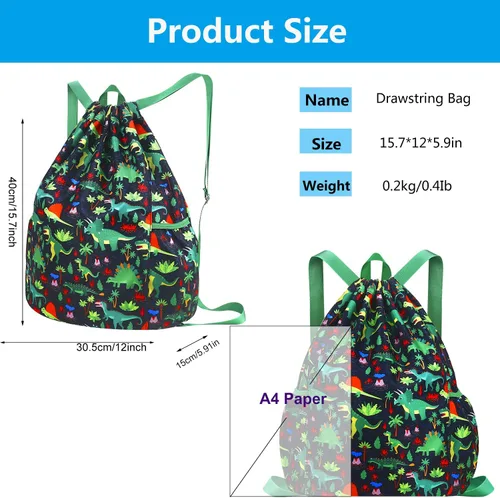 Vista 2 de Mochila con cordón para niños, color13, Moda