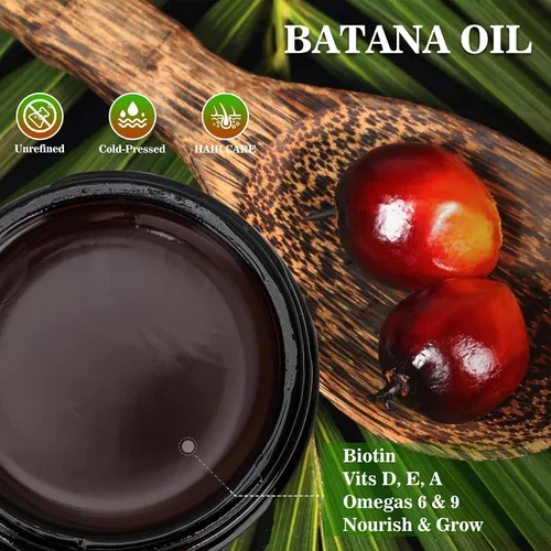 Vista 6 de Aceite de batana orgánico para el crecimiento del cabello, Batana 100% puro de Honduras, aceite de tratamiento capilar para cabello grueso y fuerte