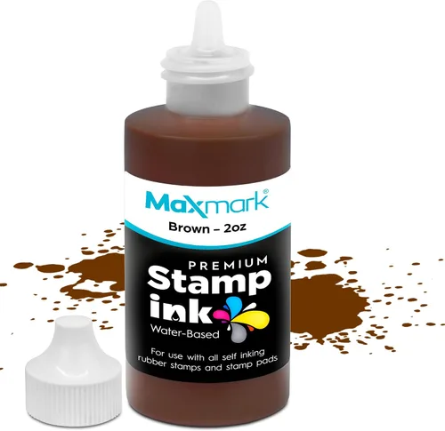 Vista 82 de MaxMark Premium - Tinta de recarga con punta de control en botella para sellos autoentintados, color negro - 1 onza