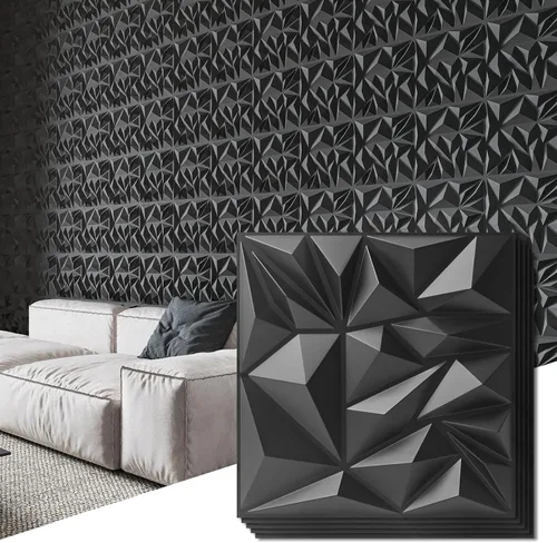 Vista 11 de Art3d Paquete de 33 paneles de pared 3D para decoración de pared interior, paneles de pared modernos con textura de diamante para juegos, sala