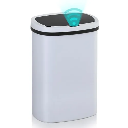 Vista 15 de Basurero de cocina con sensor de movimiento de 13 galones, cubo de basura con sensor automático de 50 L, cubo de basura inteligente con tapa