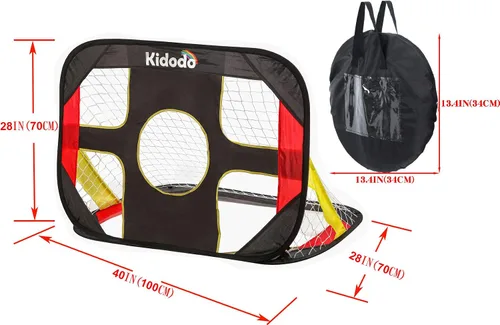 Vista 7 de Kidodo Juego de red de portería de fútbol portátil, porterías de fútbol de entrenamiento emergentes para patio trasero, versiones interiores