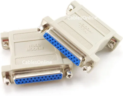 Vista 2 de CablesOnline DB25 - Adaptador de transferencia de datos hembra a hembra para módem nulo, cambiador de género, (paquete de 2) (AD-N03-2)