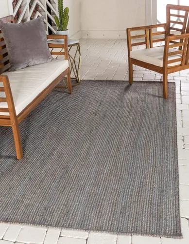 Vista 29 de Unique Loom Alfombra trenzada de la colección de yute - Dhaka (1' 2" x 6' 1", camino de mesa, gris)