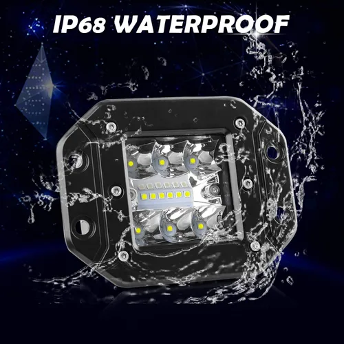 Vista 5 de EBESTauto - Manivelas LED de montaje empotrado, luz de trabajo LED de barra de luz de parachoques luces de conducción fuera de carretera LED lámpara
