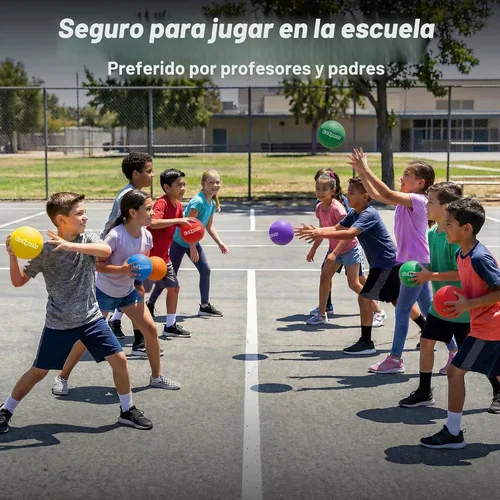 Vista 4 de GoSports Soft Skin Foam Playground Dodgeballs - Set of 6 Includes Mesh Carry Bag