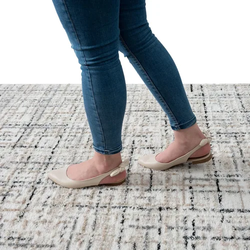 Vista 9 de Abani Alfombra gris para sala de estar, dormitorio, patrón de rayado, 2 x 3 pies, duradera y fácil de limpiar