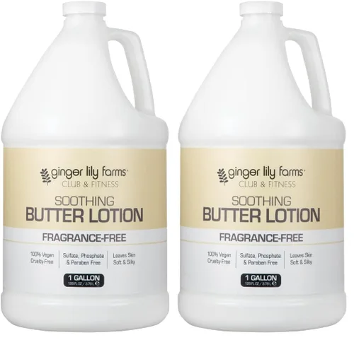 Vista 11 de Ginger Lily Farms Club & Fitness Loción de mantequilla calmante para piel seca, 100% vegana y libre de crueldad, aroma a aloe vera, repuesto de 1