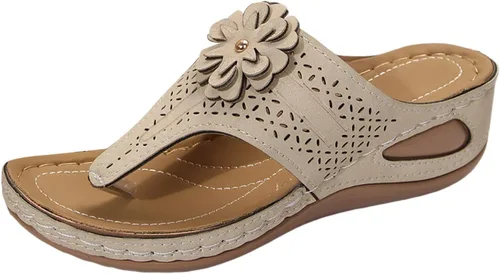 Vista 15 de Generic Sandalias ortopédicas de cuña con soporte de arco para mujer, sandalias informales de punta abierta, unisex para adultos