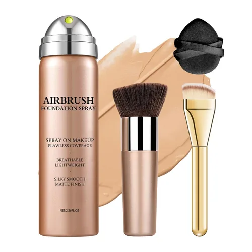 Vista 11 de Air Brush - Base de maquillaje y spray de fijación de maquillaje para cara, hidrata e hidrata, cobertura mate para piel grasa, maquillaje