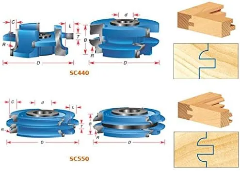 Vista 3 de Amana Tool - SC440 2 piezas de carburo con punta de 3 alas y puerta cóncava de gabinete de riel 2-7/16