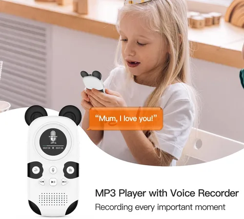 Vista 5 de RUIZU Reproductor MP3 de 64GB para Niños, Reproductor de Música Portátil Lindo Panda MP3, Reproductor MP3 para Niños con Bluetooth 5.3, Altavoz