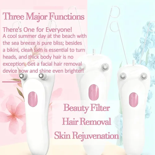 Vista 4 de Depiladora eléctrica de belleza para mujer, depiladora de belleza facial eléctrica inalámbrica, depilación facial para mujeres, removedor de vello