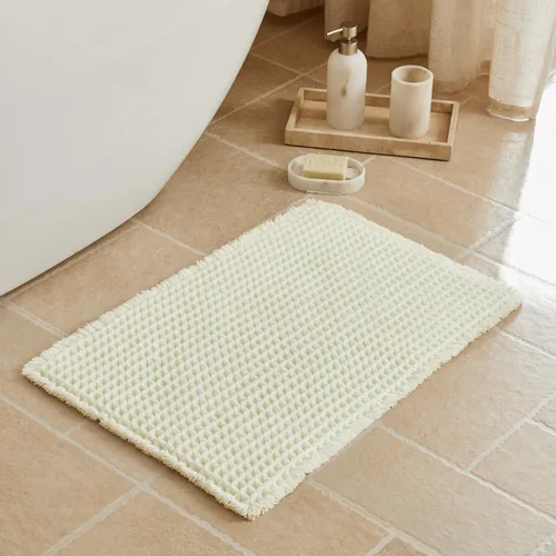 Vista 66 de Triohero Tapete de baño con diseño de gofre, tapete de baño pequeño y bohemio, antideslizante, lavable, ultra suave, súper absorbente, de secado