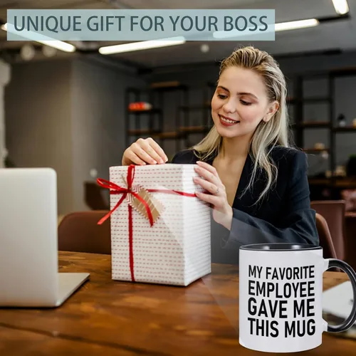 Vista 7 de Employee Gave Me This - Taza de café personalizada con texto fotográfico, divertida taza de café de jefe para mujeres y hombres, regalos