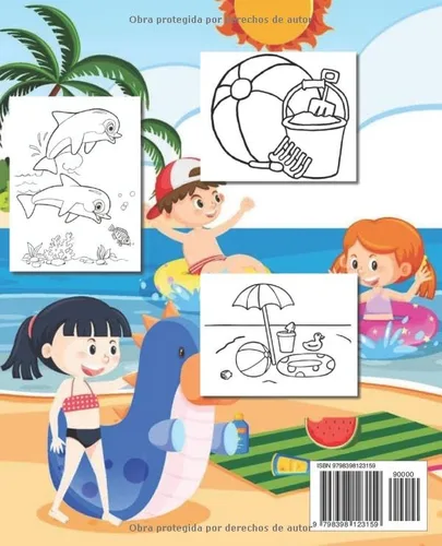 Vista 2 de Summer time Coloring book for kids 2-6 (Spanish Edition)