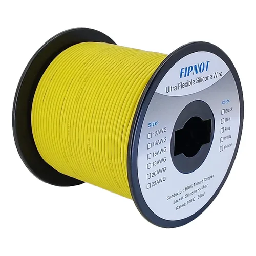 Vista 12 de Cable de 8 AWG Alambre Calibre 8 de Silicona - Carrete Negro de 25 pies, Alambre de Cobre Estañado Trenzado Extra Flexible 8AWG para Soldadura 200℃