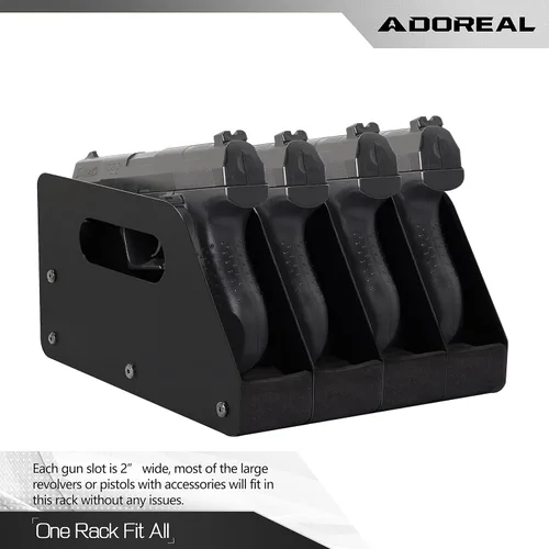 Vista 5 de Adoreal Estante para pistola para pistola, estante para pistola, almacenamiento de gabinete de armas, accesorios organizadores de pistolas, soportes