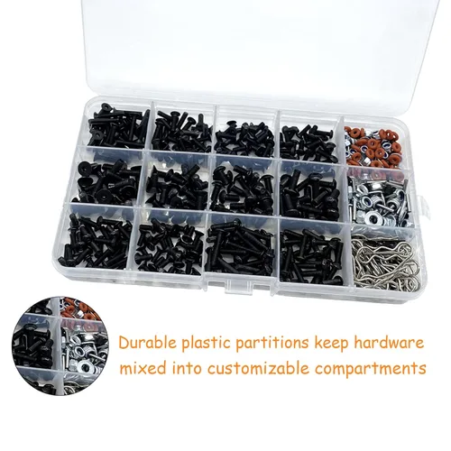 Vista 4 de 520 piezas de kit de tornillos RC universales, conjunto de surtido de tornillos, sujetadores de hardware para camiones y coches RC Crawler Traxxas