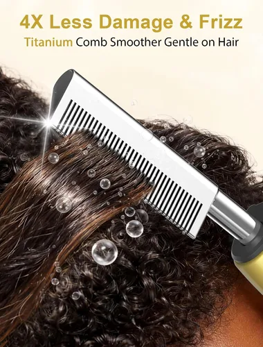 Vista 4 de Peine caliente eléctrico de 180°F-500°F para pelucas y cabello de mujer