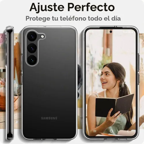 Vista 7 de Funda transparente para Samsung S23 5G, funda protectora de silicona transparente a prueba de golpes, funda protectora de TPU transparente