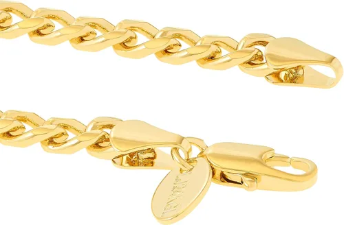Vista 5 de LIFETIME JEWELRY Collar de cadena de eslabones cubanos de 0.197in para mujeres y hombres, chapado en oro de 24 quilates, Metal, No aplicable