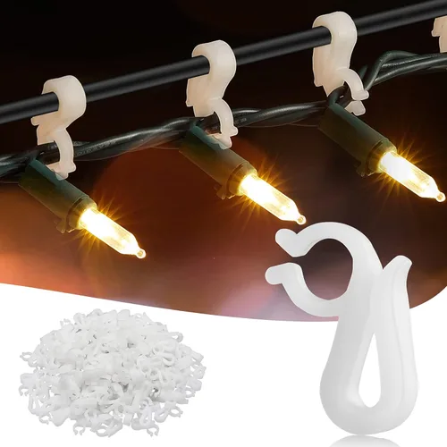 Vista 9 de C7 C9 - Clips de resorte universales para luces navideñas, 25 unidades de clips de resorte rápido para decoraciones de luces navideñas, clips