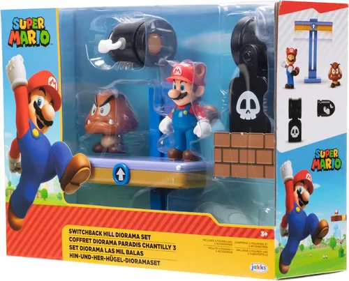 Vista 6 de Super Mario Nintendo Switchback Hill - Juego de diorama de 2.5 pulgadas, color negro