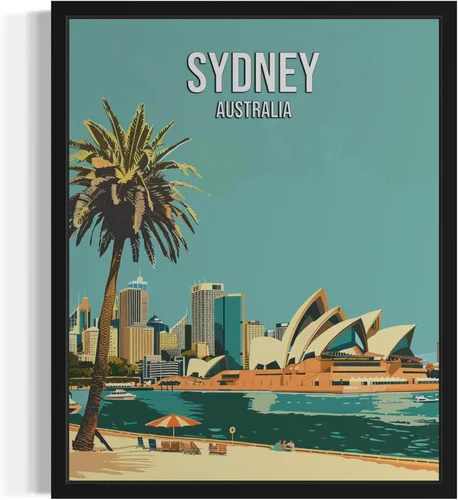 Vista 28 de Póster de paisaje de Adelaide Australia, arte de pared retro vintage, pintura de paisaje de la naturaleza, galería 23