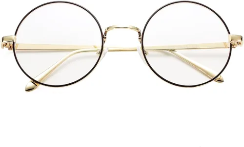 Vista 3 de Pro Acme Lentes transparentes con marco de metal redondo retro sin receta