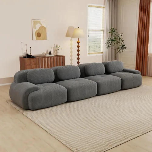 Vista 56 de Sofás seccional modular de 80" sin huesos modernos para sala de estar, juego de sofás comprimidos de 2 plazas con asiento profundo, sin necesidad
